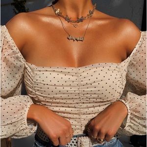 Miss Lola Paris night out Top- Nude size M NWT